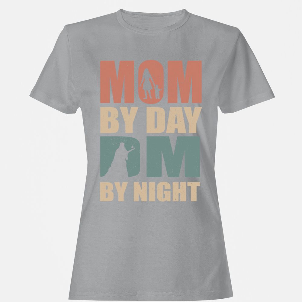 Mom By Day DM By Night Women's T-Shirt - Sport Grey - 15