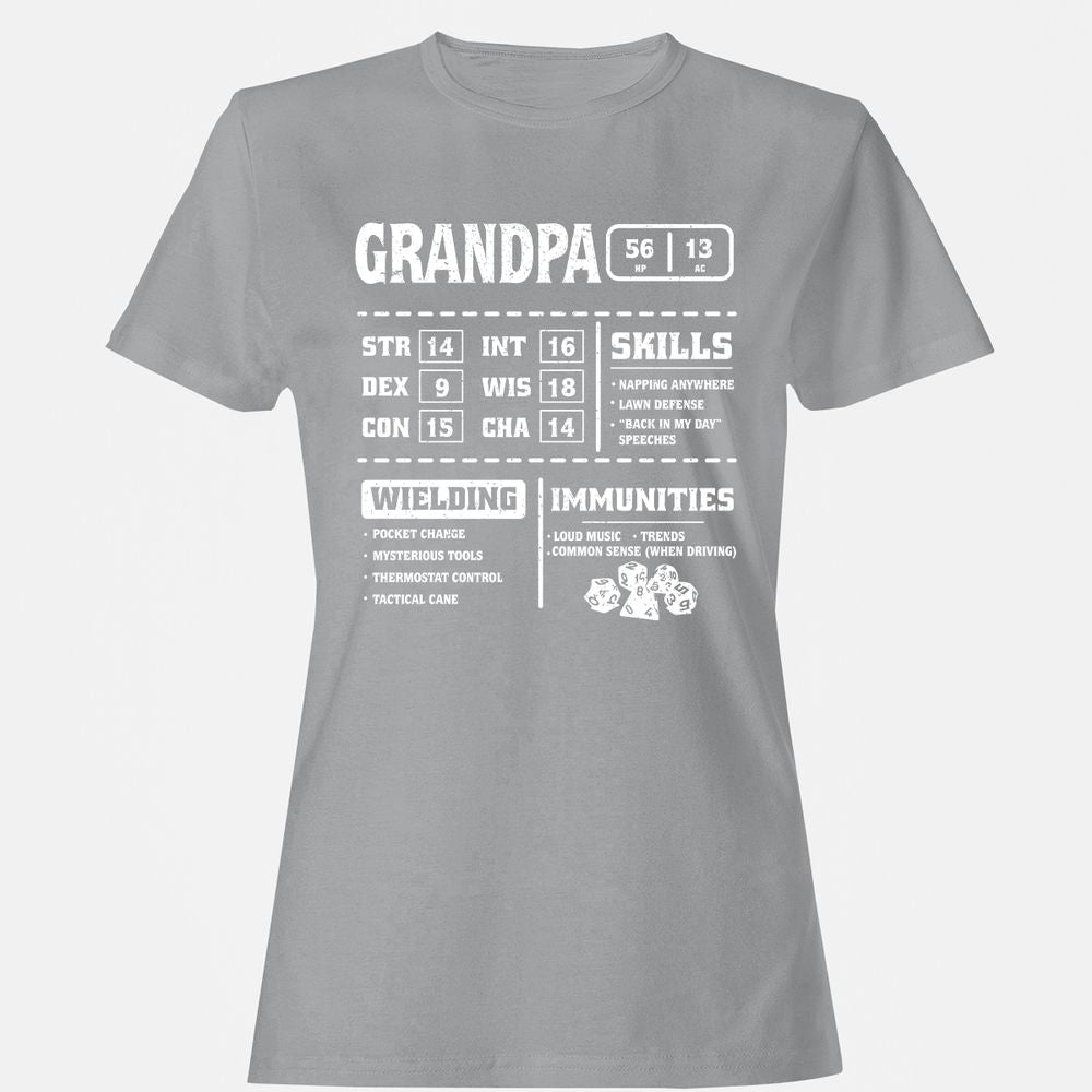 Grandpa Stats 2 Women's T-Shirt - Sport Grey - 15