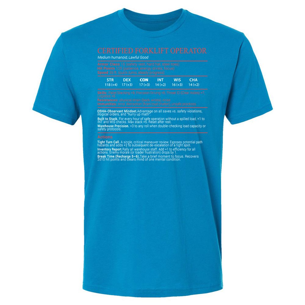 Certified Forklift Operator Stats Block - Turquoise - 15