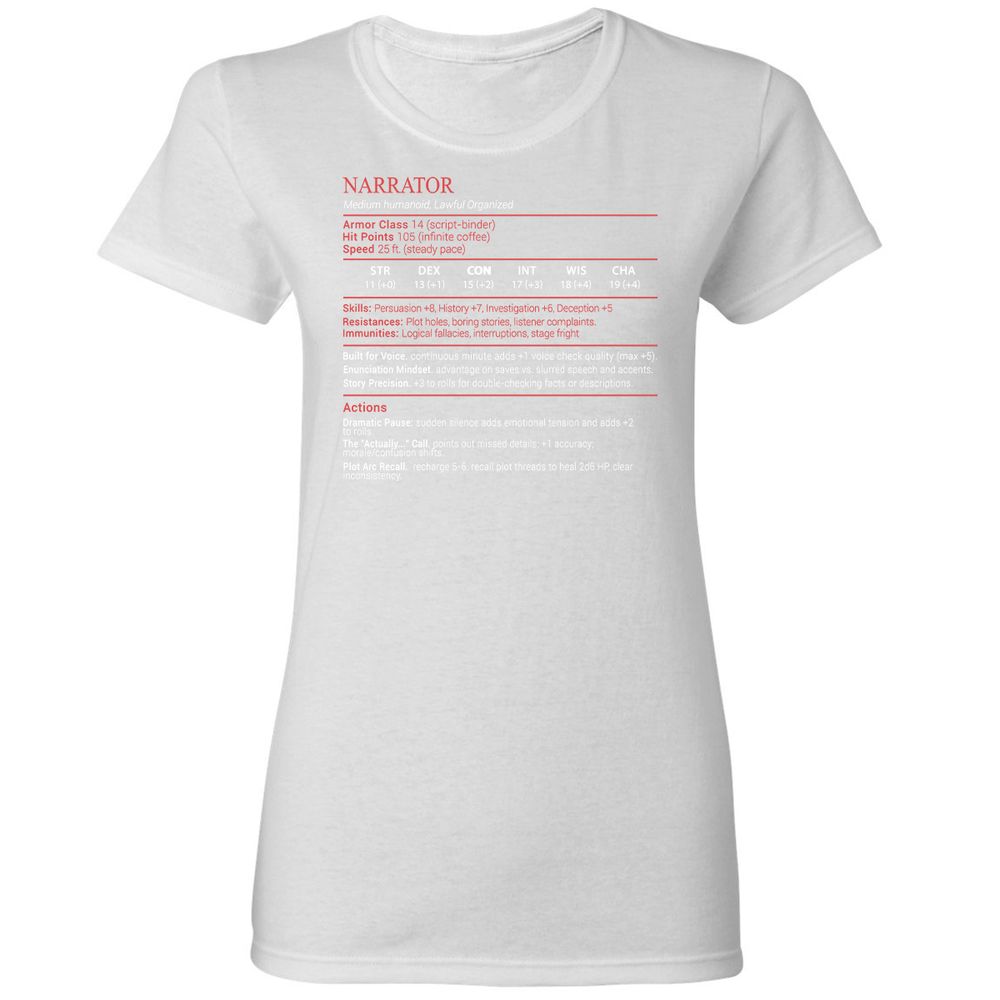 Narrator Stats Block - White - 15