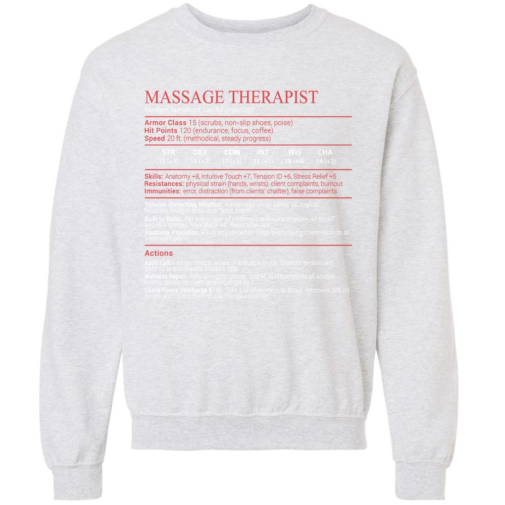 Massage Therapist Stats Block - Ash - 16