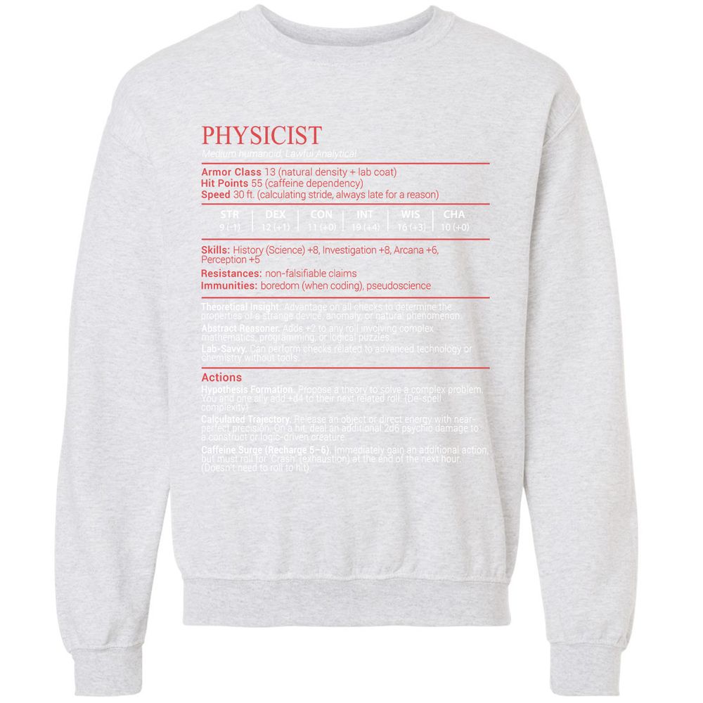 Physicist Stats Block - Ash - 16