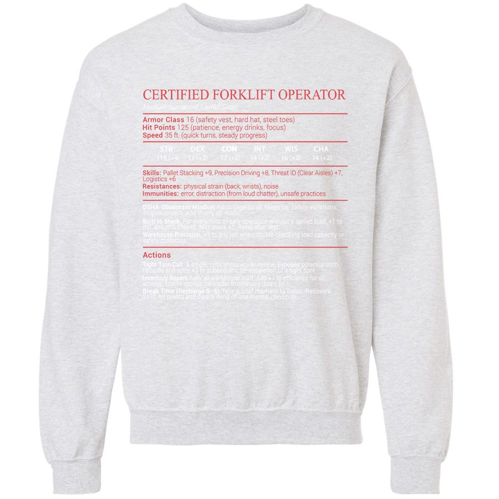 Certified Forklift Operator Stats Block - Ash - 16