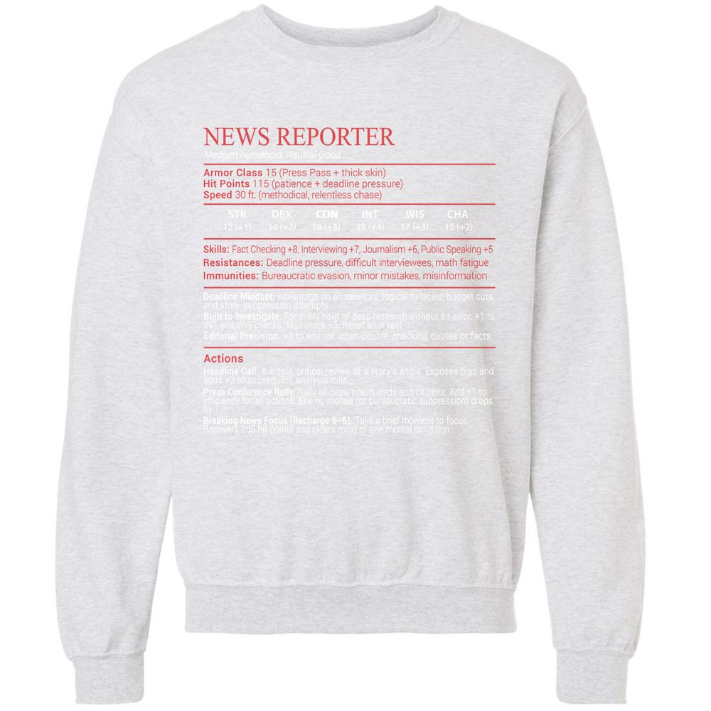 News Reporter Stats Block - Ash - 16