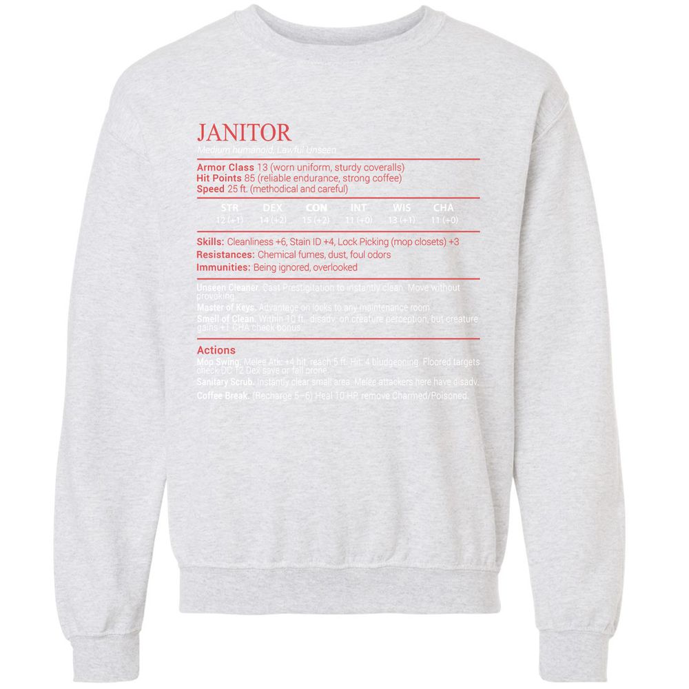Janitor Stats Block - Ash - 16