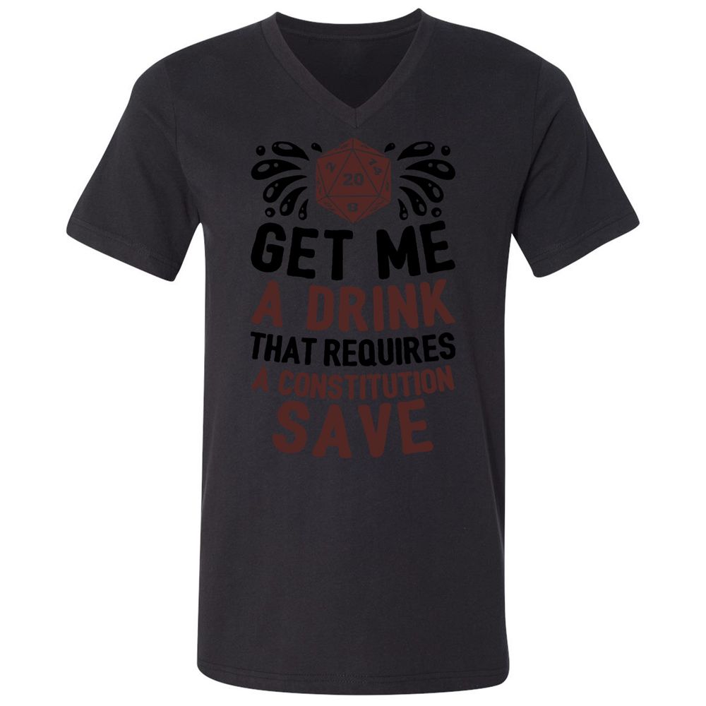 Get Me A Drink Unisex V-Neck T-Shirt - Black - 16