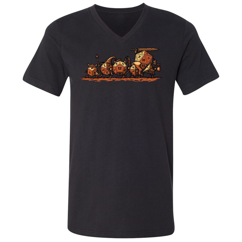 Fellowship Of The Dices Unisex V-Neck T-Shirt - Black - 16