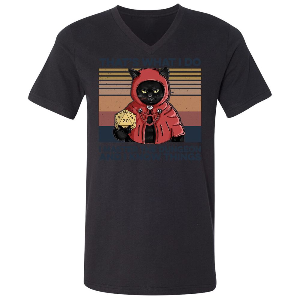 I Master The Dungeons Unisex V-Neck T-Shirt - Black - 16