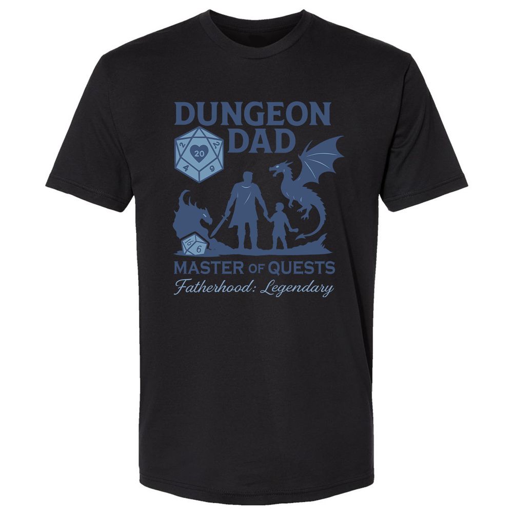 Dungeon Dad Master Of Quests Premium Unisex T-Shirt - Black - 16