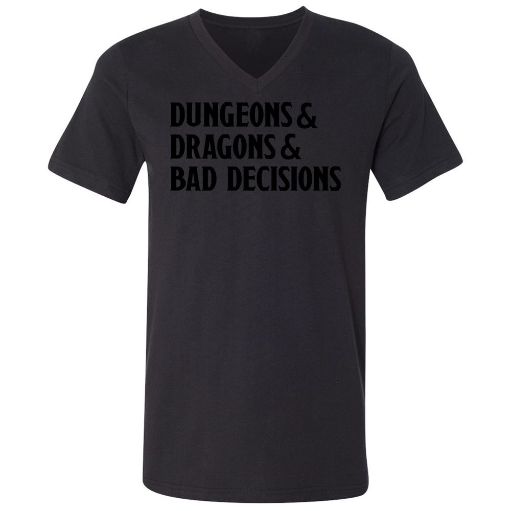 Bad Decisions Unisex V-Neck T-Shirt - Black - 16