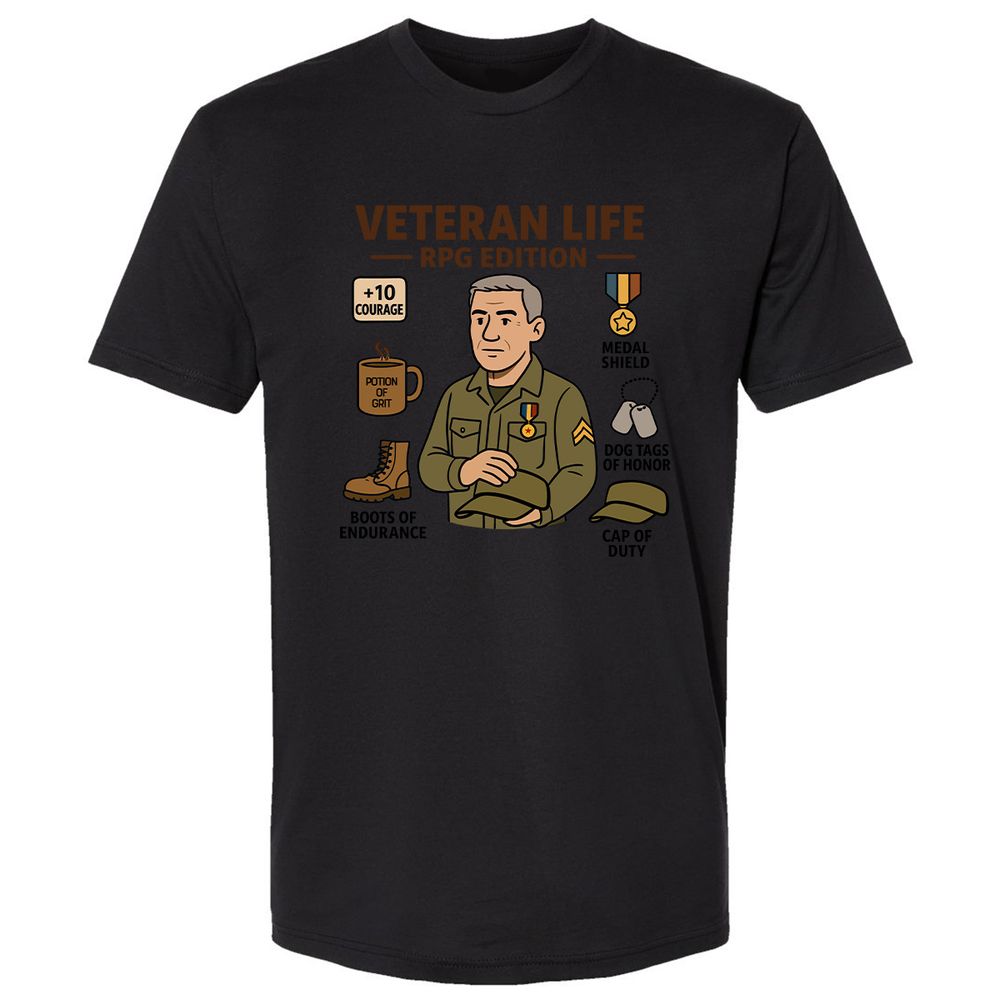 Veteran Life RPG Edition Premium Unisex T-Shirt - Black - 16