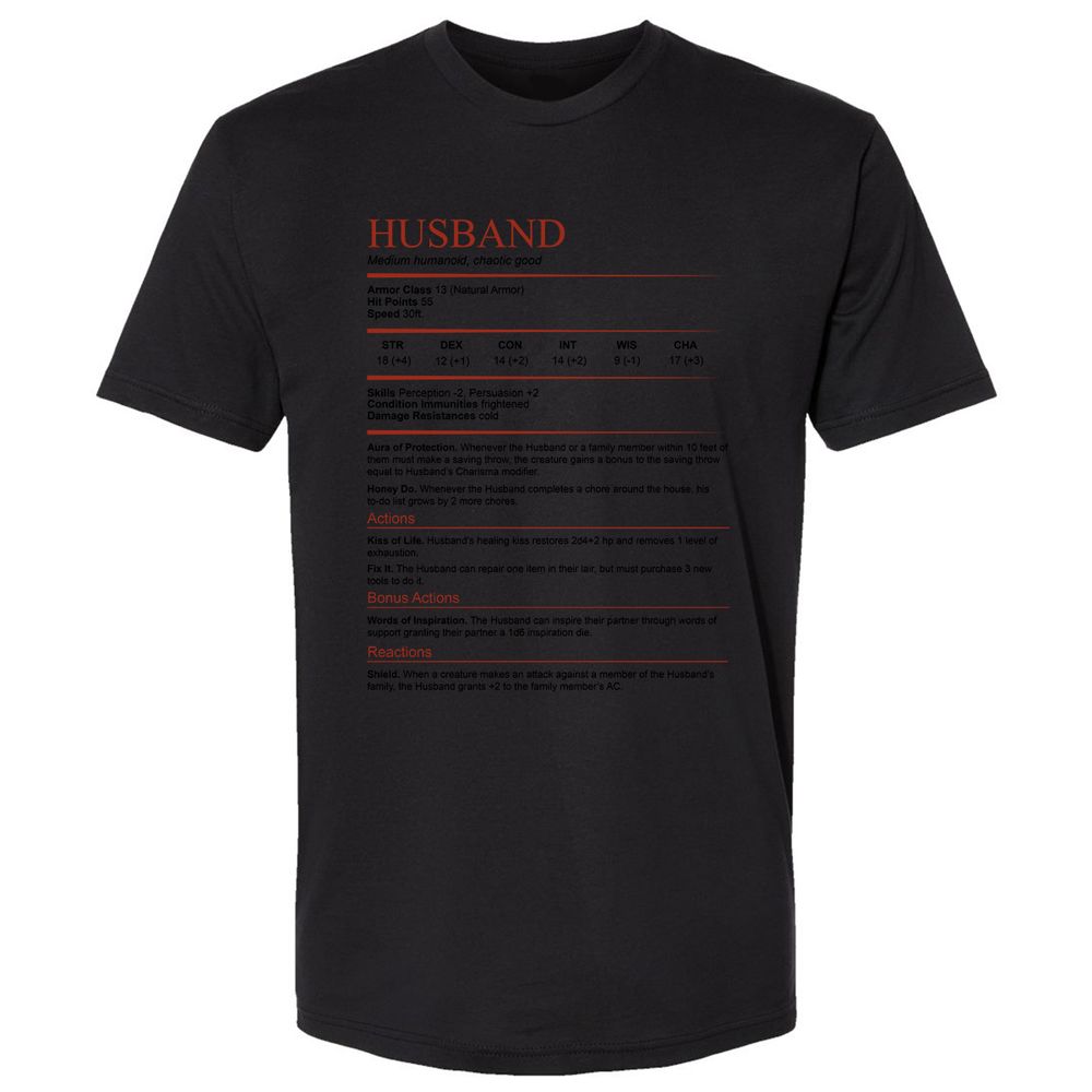 Husband White Premium Unisex T-Shirt - Black - 16