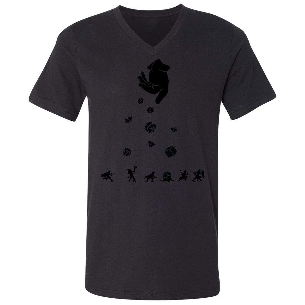 Rocks Fall, Everyone Dice Unisex V-Neck T-Shirt - Black - 16
