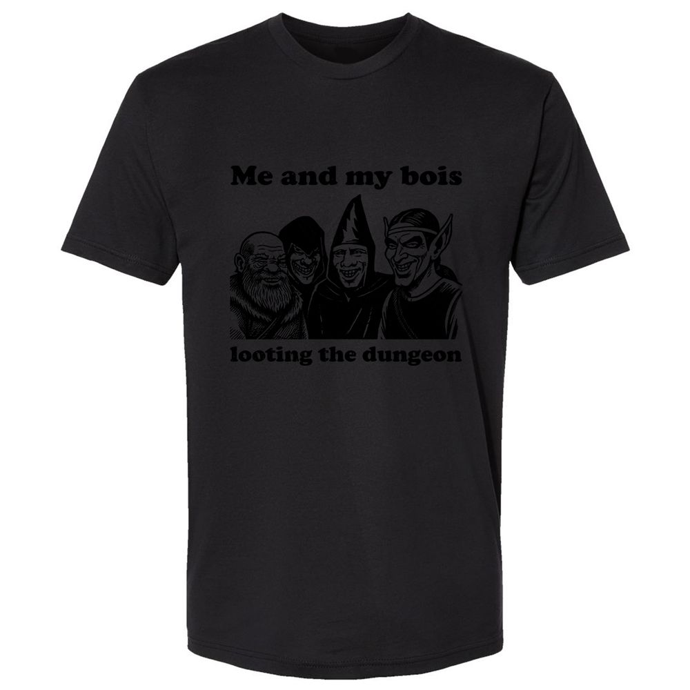Me and my bois looting the dungeon Premium Unisex T-Shirt - Black - 16