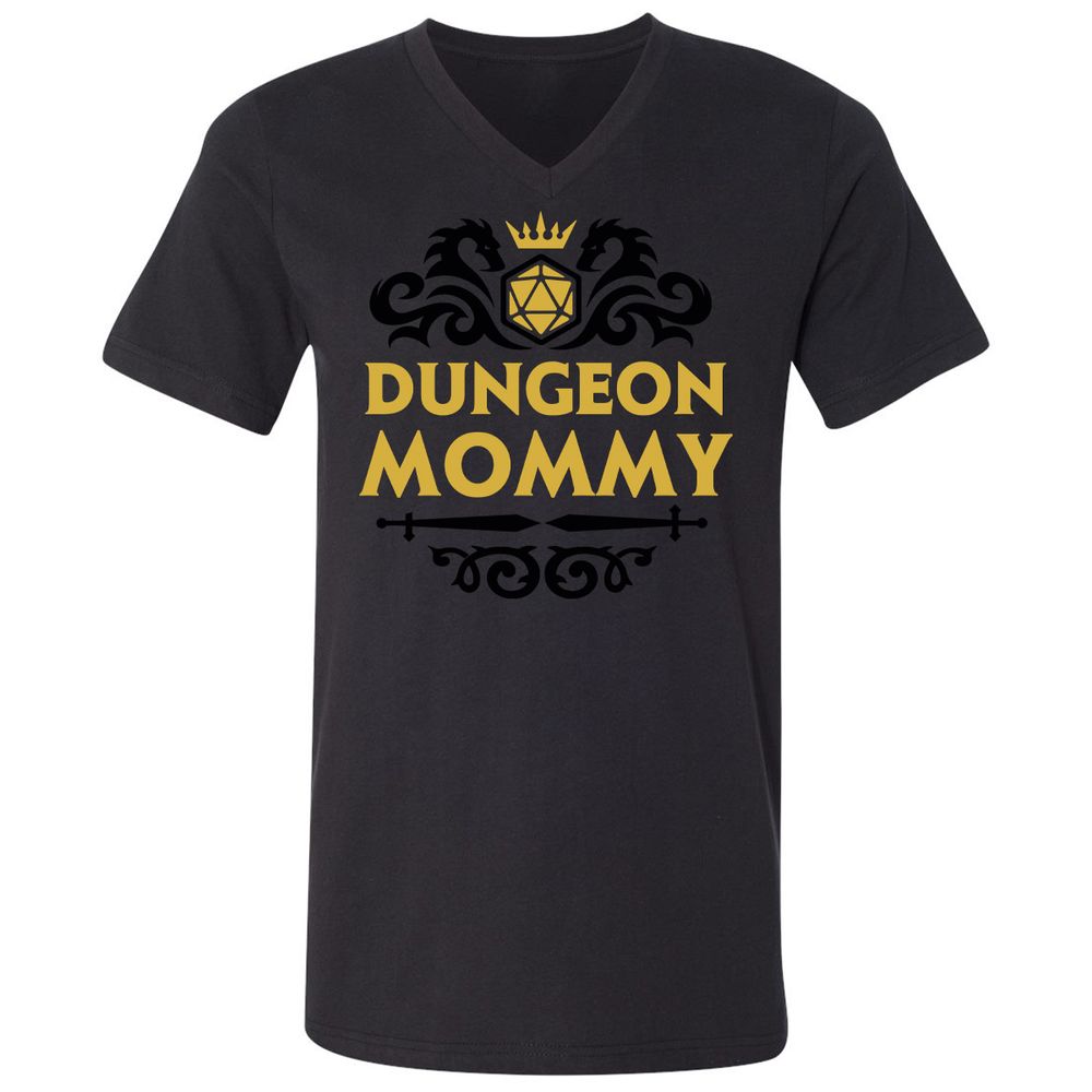 Dungeon Mommy Unisex V-Neck T-Shirt - Black - 16