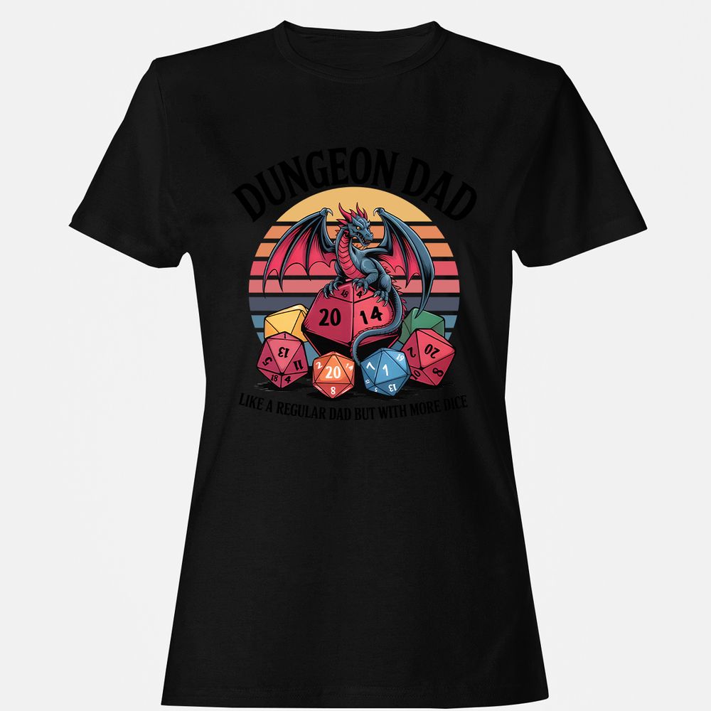Dungeon Dad With More Dice Women's T-Shirt - Black - 16