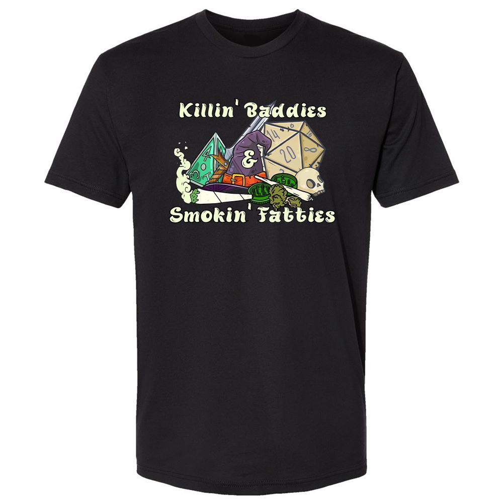 Killin' Baddies Smokin' Fatties Premium Unisex T-Shirt - Black - 16
