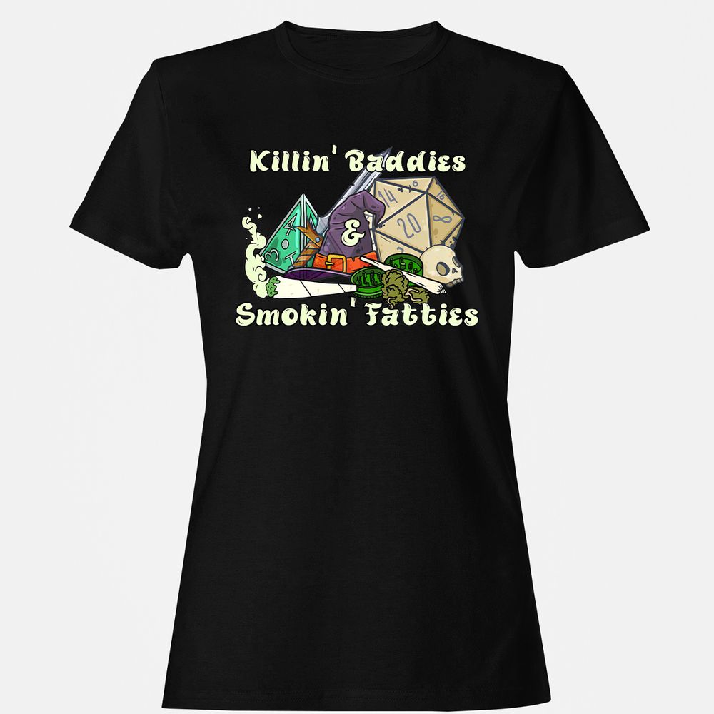 Killin' Baddies Smokin' Fatties Women's T-Shirt - Black - 16