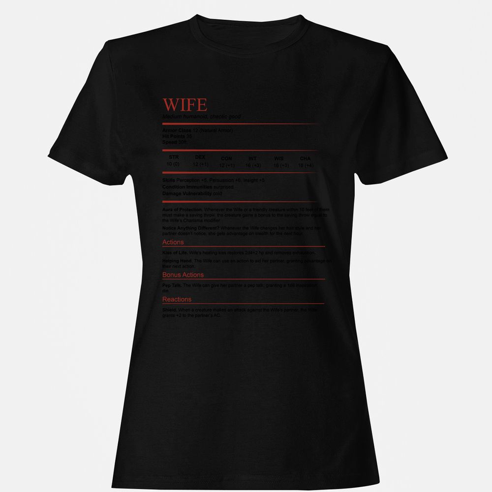 Wife White Women's T-Shirt - Black - 16