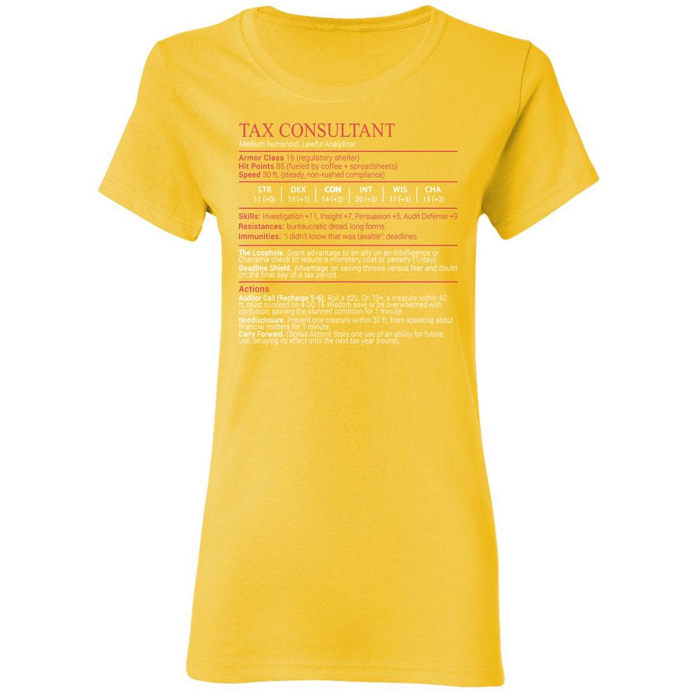 Tax Consultant Stats Block Women's T-Shirt - Daisy - 16