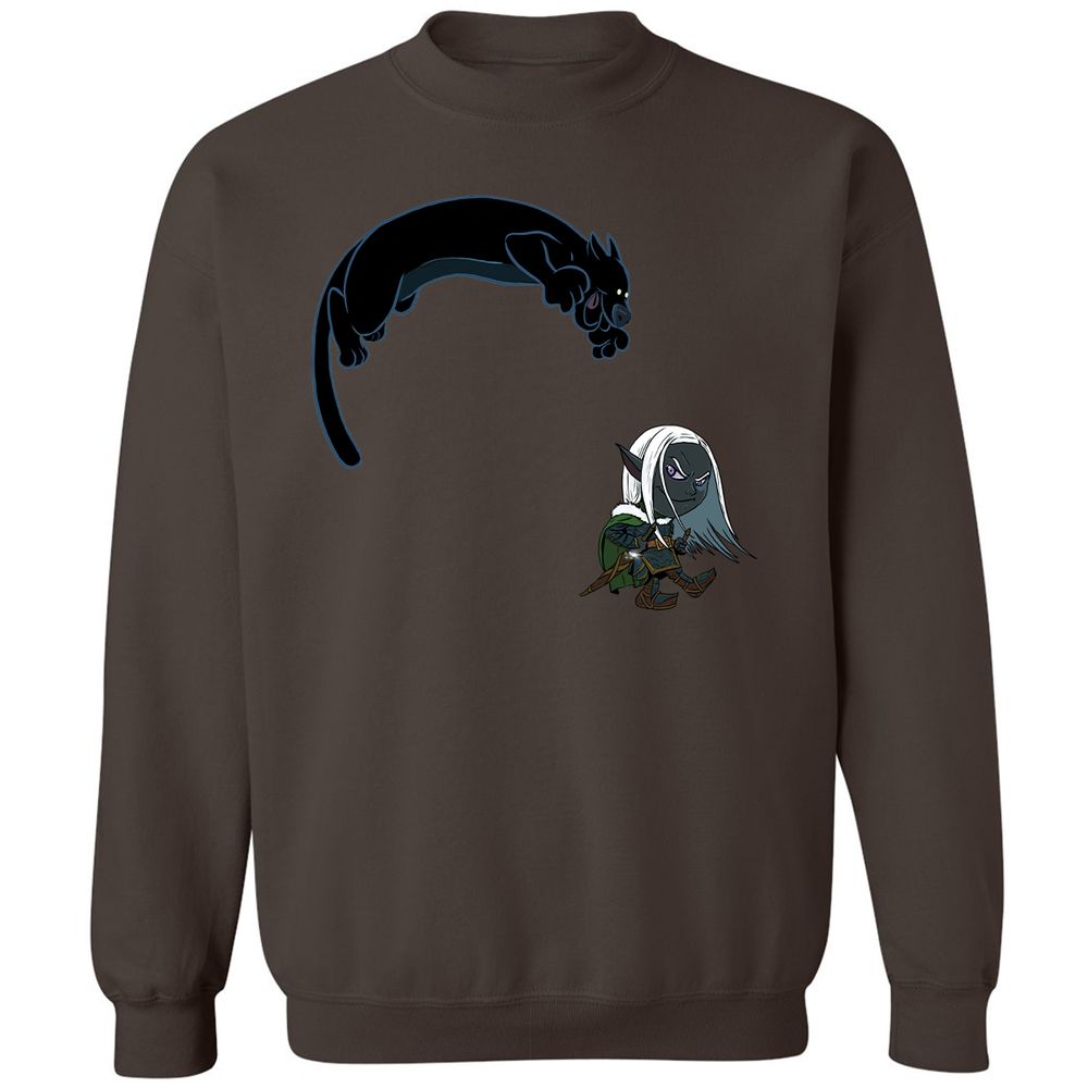 Drizzt and Guenhwyvar Classic Unisex Sweatshirt - Dark Chocolate - 16