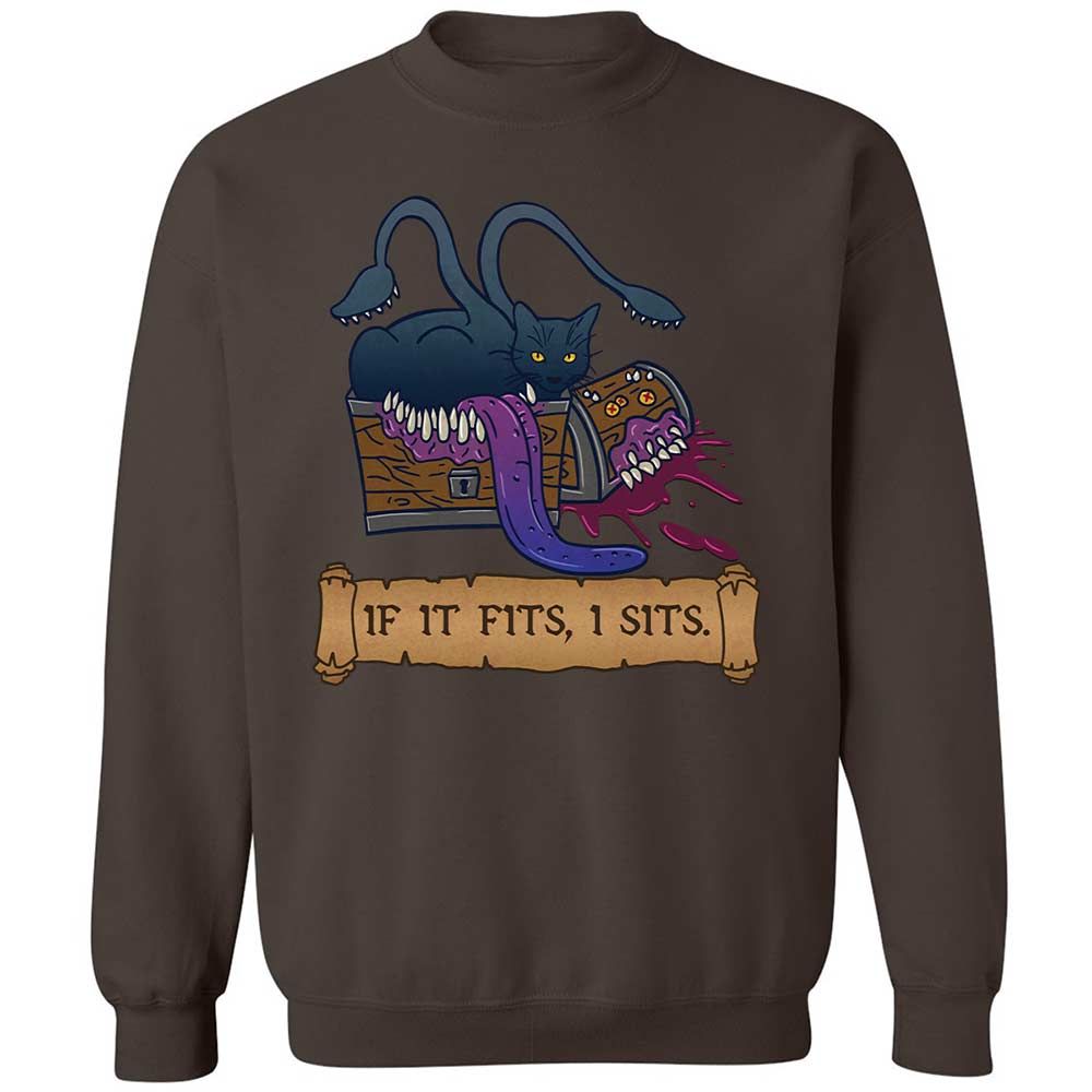 If It Fits I Sits Classic Unisex Sweatshirt - Dark Chocolate - 16