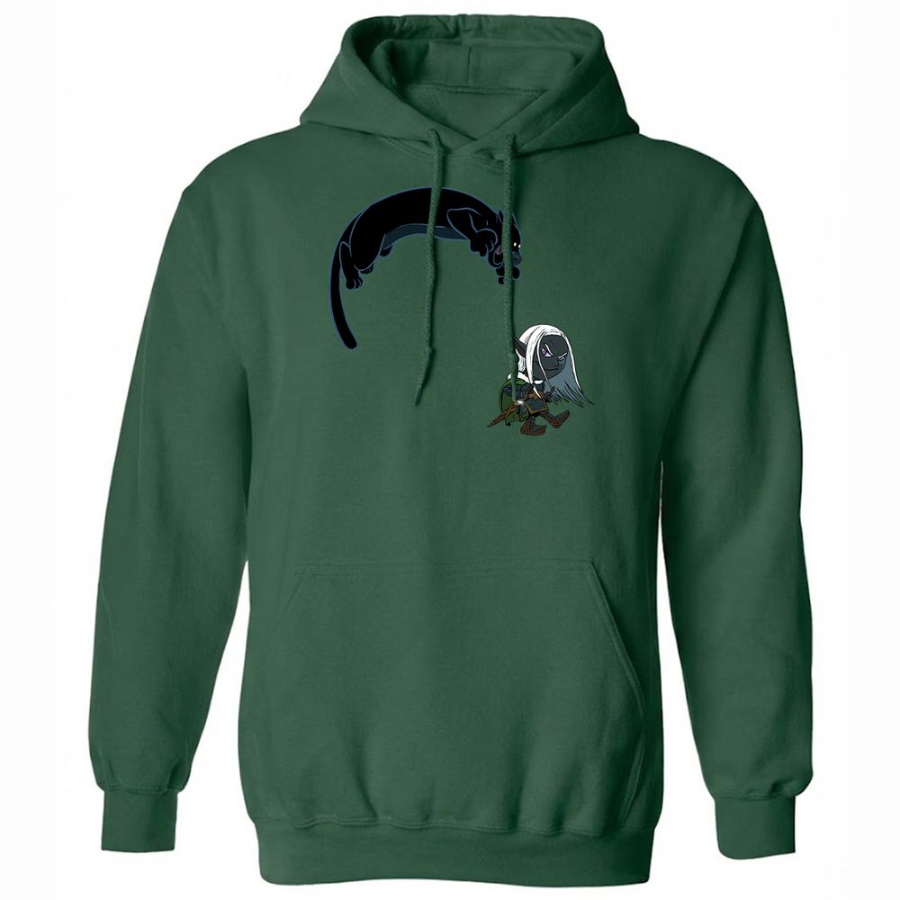 Drizzt and Guenhwyvar Classic Unisex Hoodie - Forest Green - 16