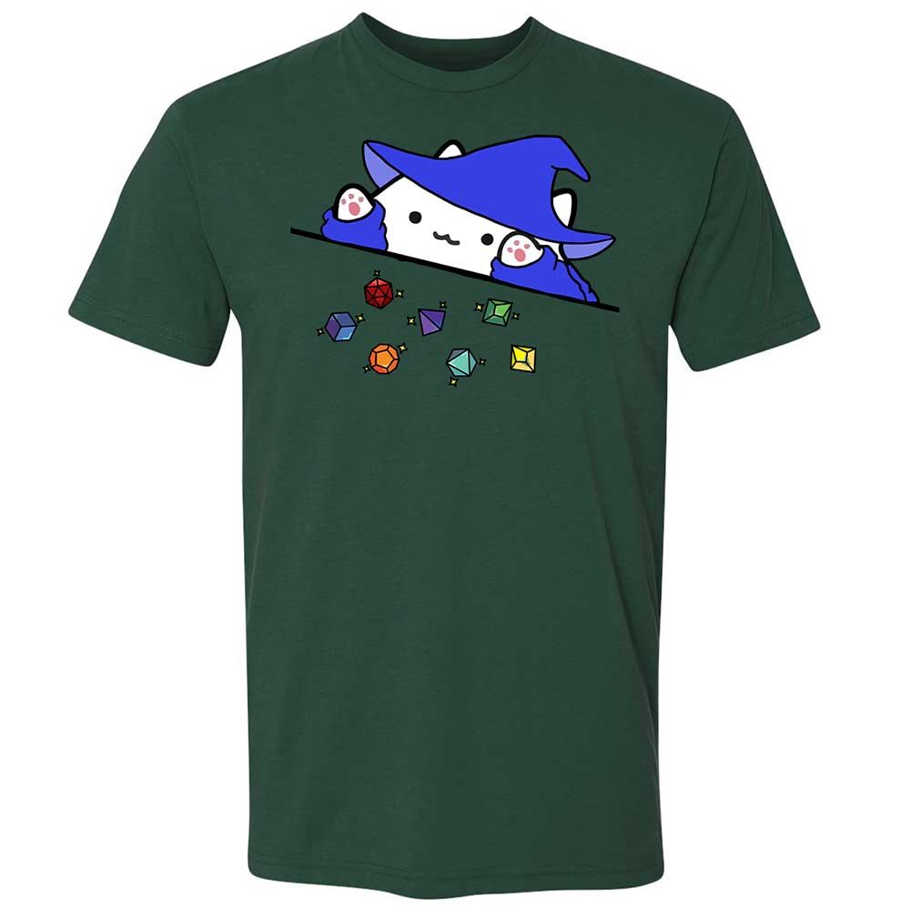 Cat Throws Dices Premium Unisex T-Shirt - Forest Green - 16