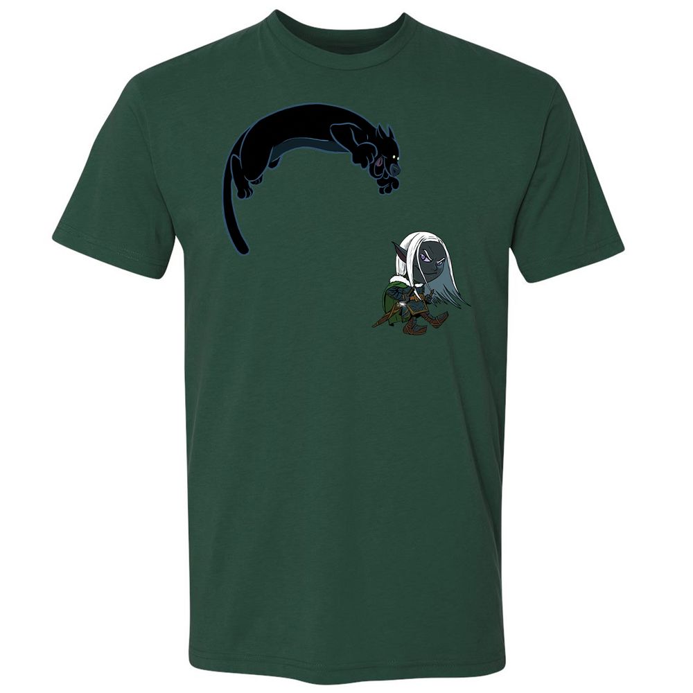 Drizzt and Guenhwyvar Premium Unisex T-Shirt - Forest Green - 16
