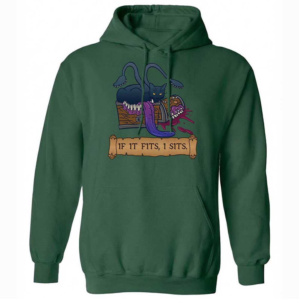 If It Fits I Sits Classic Unisex Hoodie - Forest Green - 16