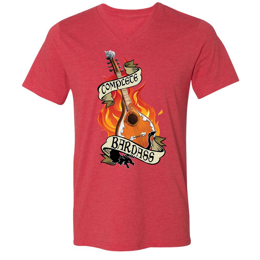 Complete Bardass Unisex V-Neck T-Shirt - Heather Red - 16