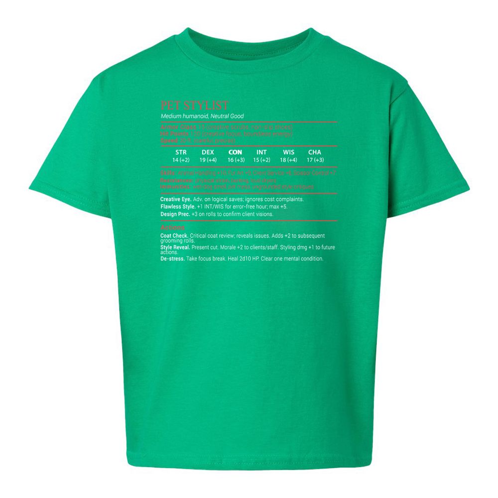 Pet Stylist Stats Block - Irish Green - 16
