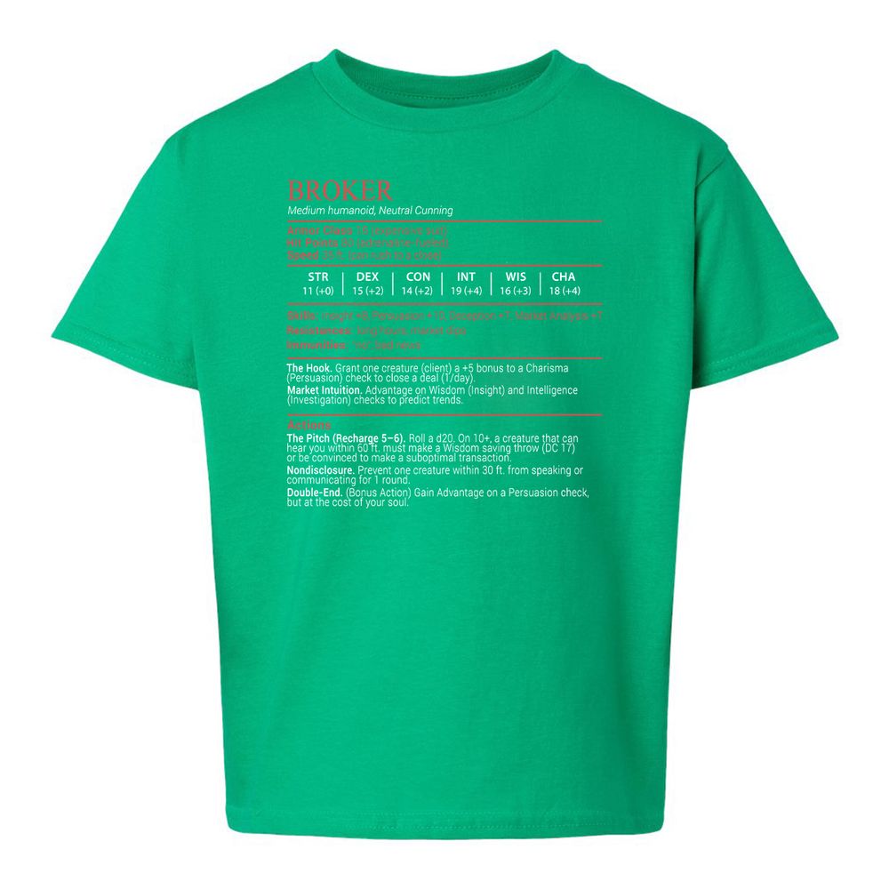 Broker Stats Block - Irish Green - 16
