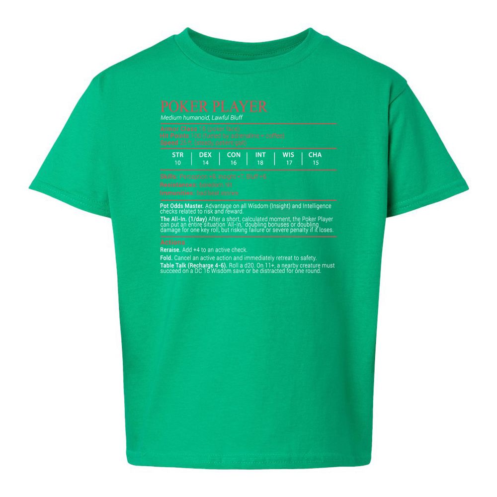 Poker Player Stats Block - Irish Green - 16