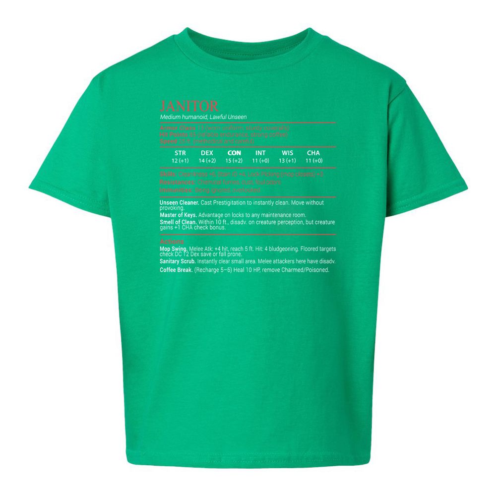 Janitor Stats Block - Irish Green - 16