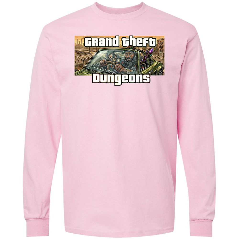 Grand Theft Dungeons Long Sleeve T-Shirt - Light Pink - 16