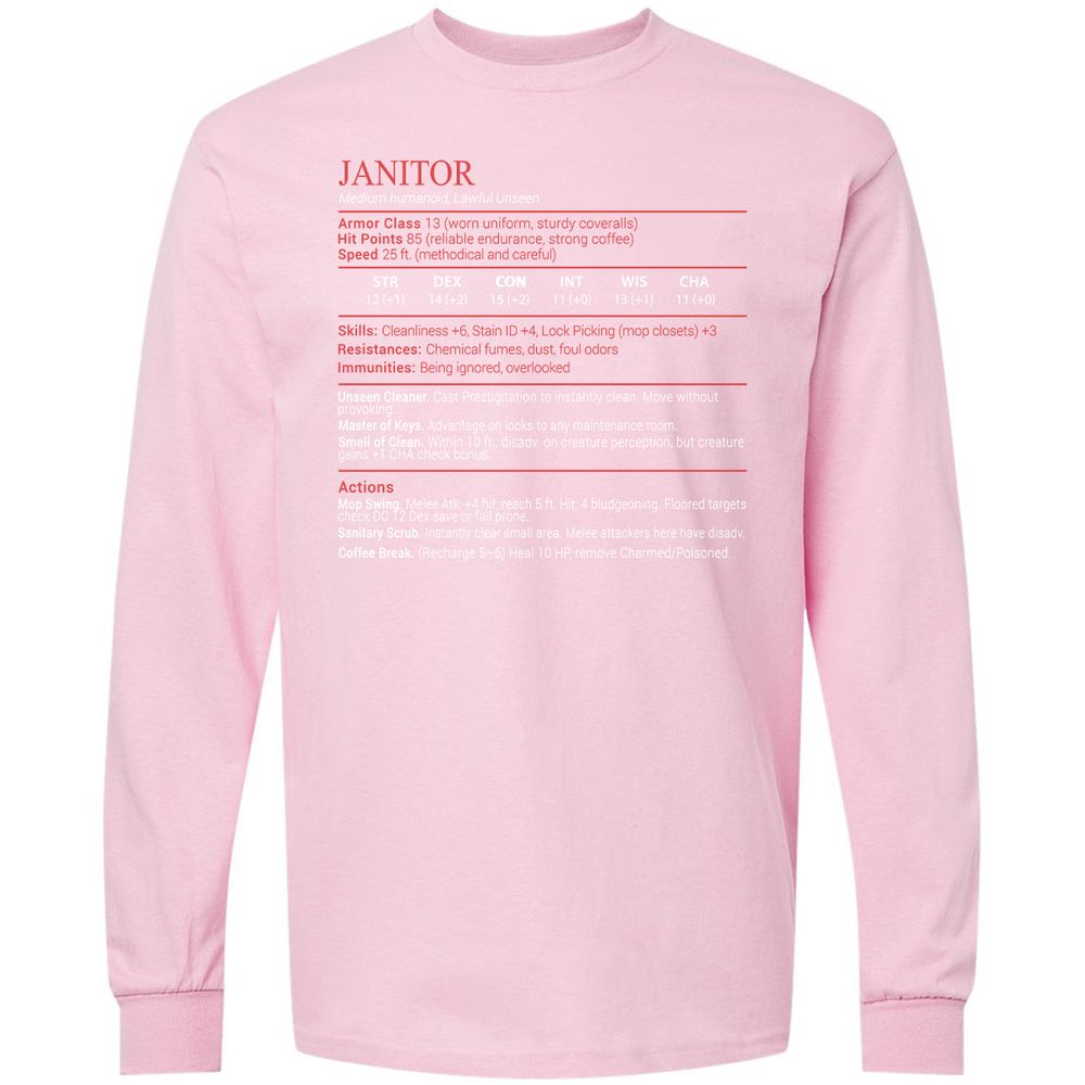 Janitor Stats Block - Light Pink - 16
