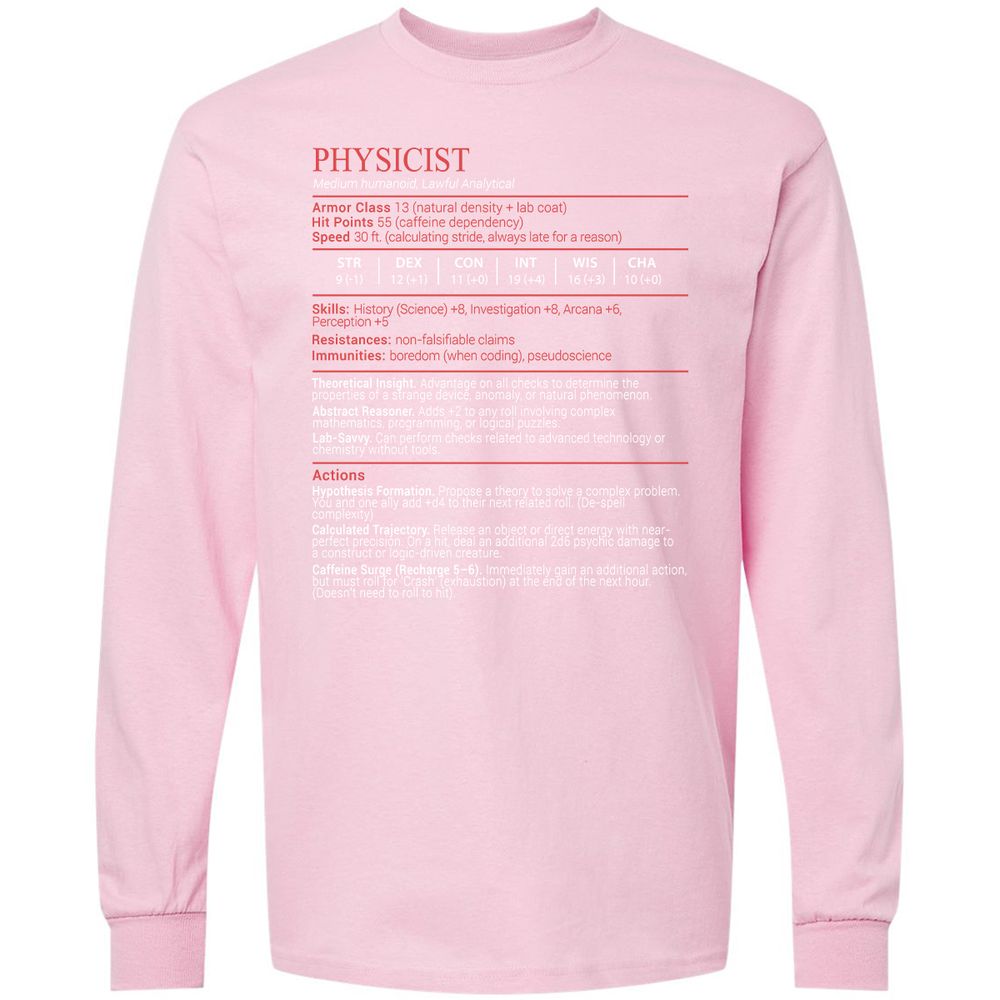 Physicist Stats Block - Light Pink - 16
