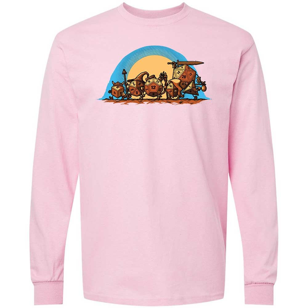 The Fellowship Of The Dice Long Sleeve T-Shirt - Light Pink - 16