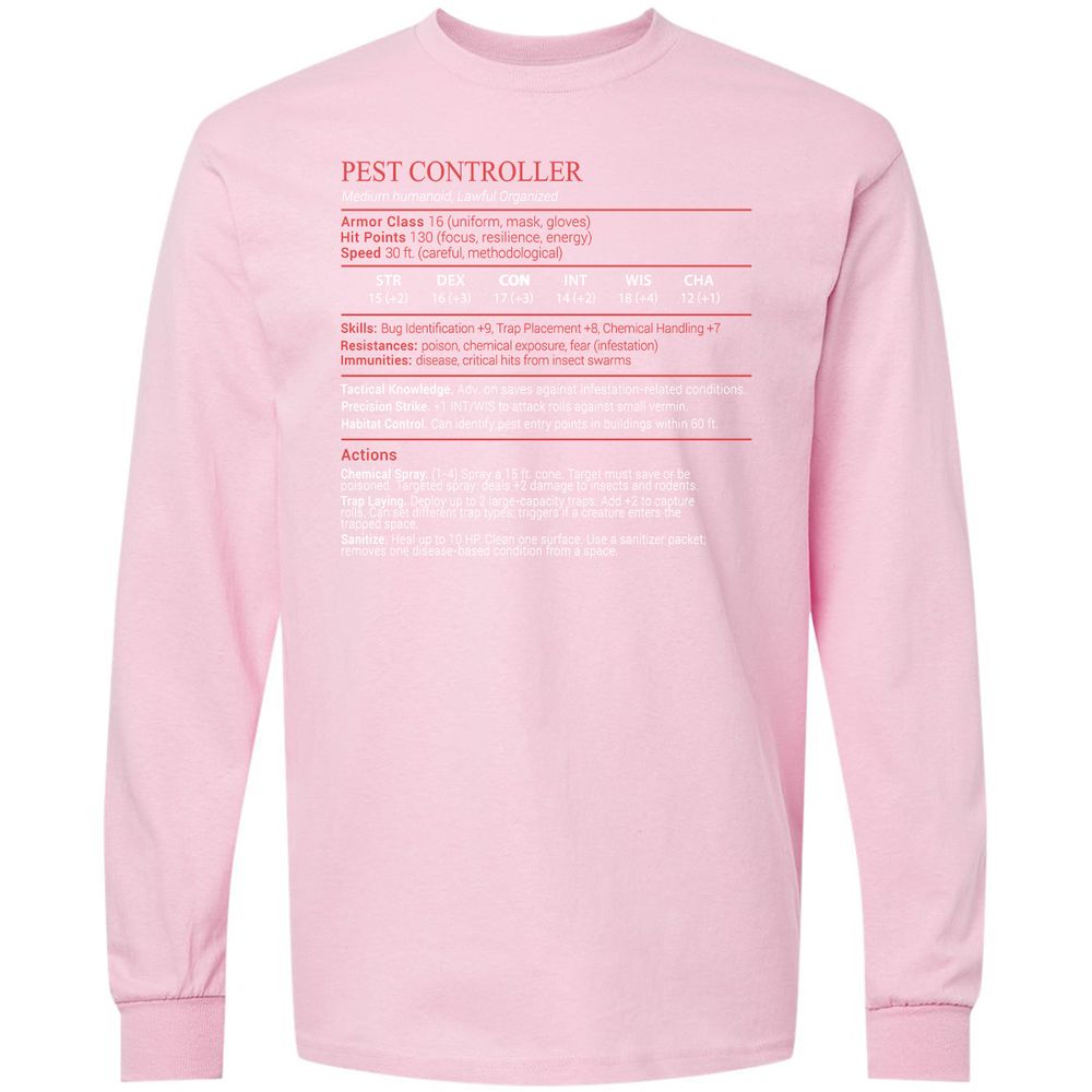 Pest Controller Stats Block - Light Pink - 16
