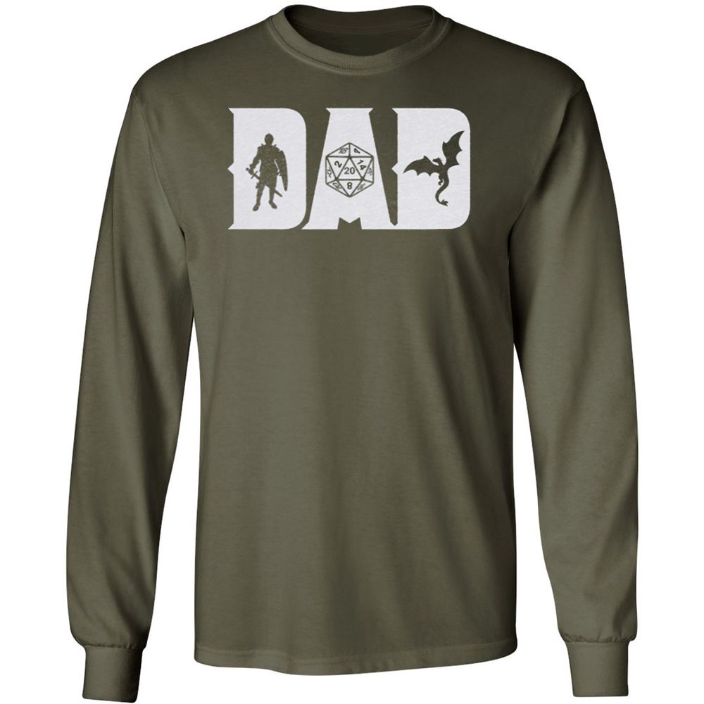 Dad Fathers Day Long Sleeve T-Shirt - Military Green - 16