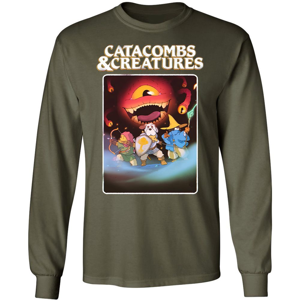 Catacombs & Creatures Long Sleeve T-Shirt - Military Green - 16