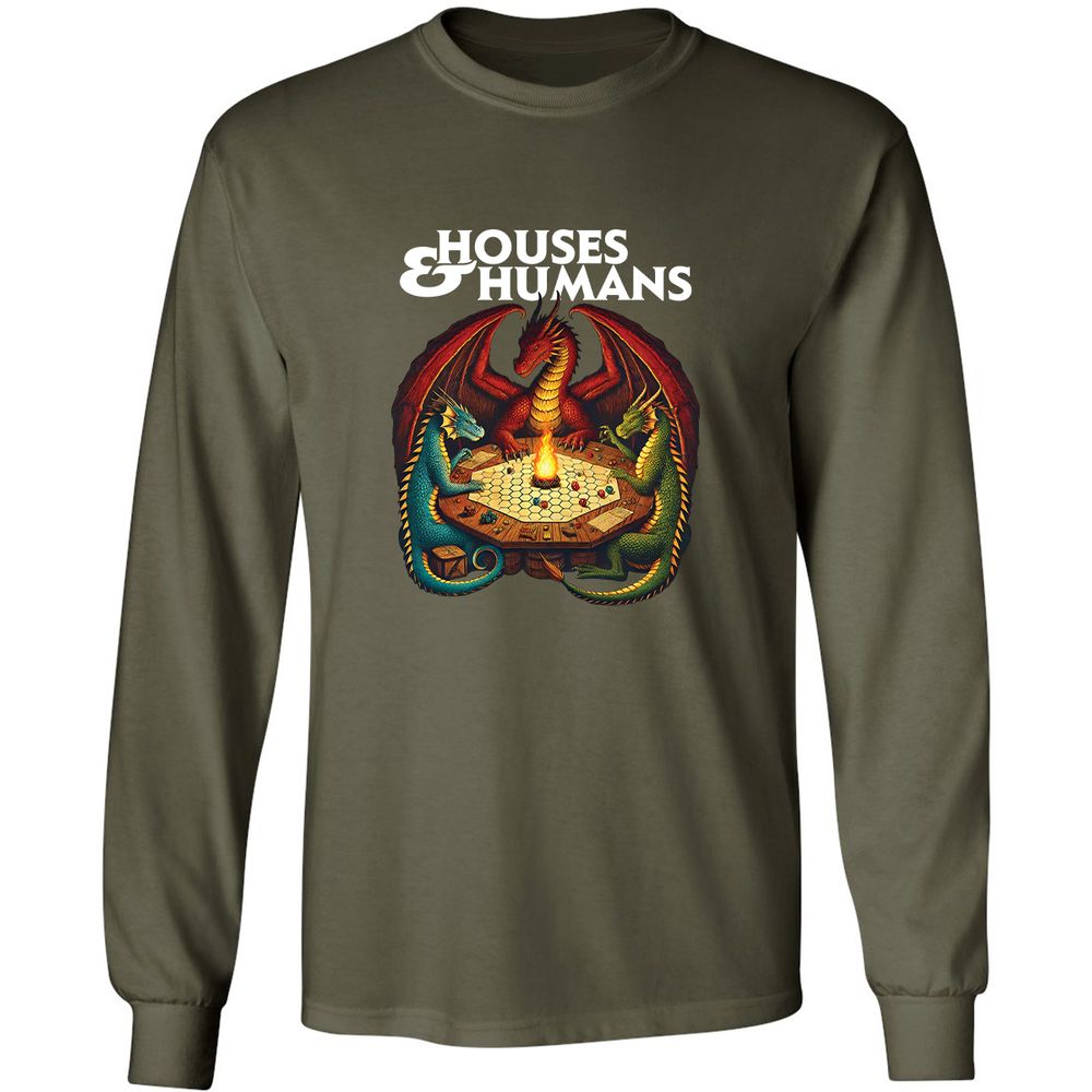 Houses & Humans Long Sleeve T-Shirt - Military Green - 16