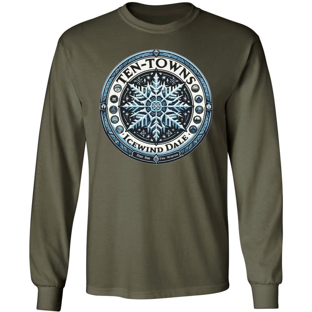 Ten-Towns Icewind Dale Long Sleeve T-Shirt - Military Green - 16