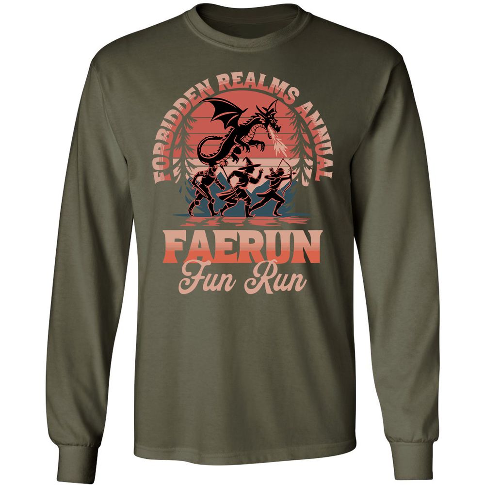 Faerun Fun Run Long Sleeve T-Shirt - Military Green - 16