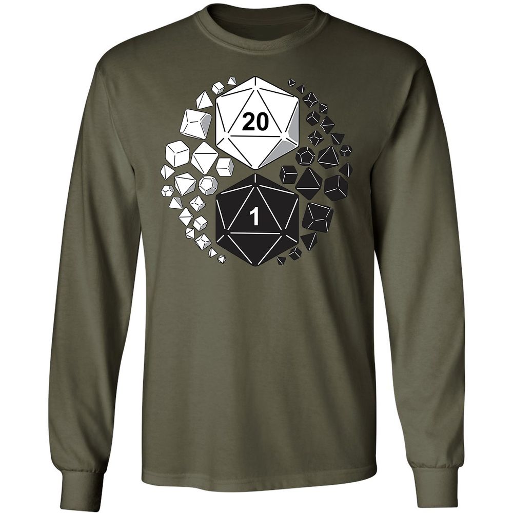 Gaming Yin Yang Long Sleeve T-Shirt - Military Green - 16