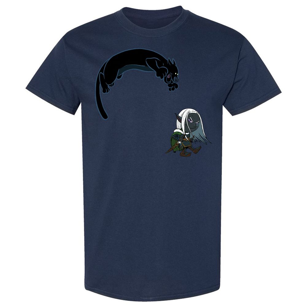 Drizzt and Guenhwyvar Classic Unisex T-Shirt - Navy - 16