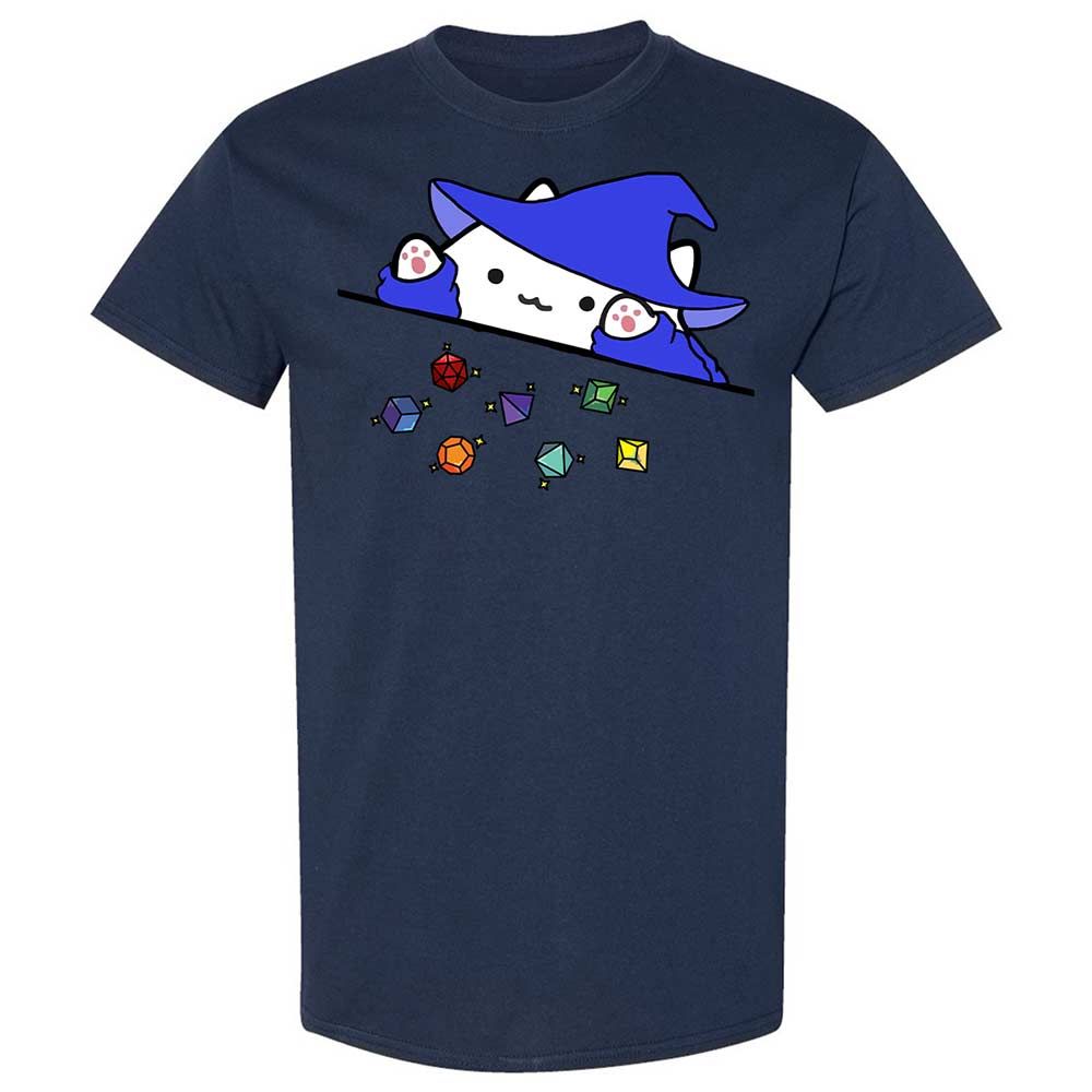 Cat Throws Dices Classic Unisex T-Shirt - Navy - 16