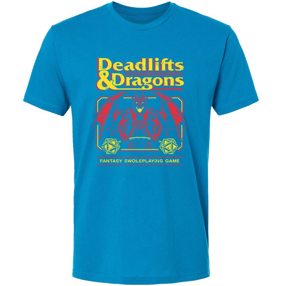 Deadlifts And Dragons Premium Unisex T-Shirt - Turquoise - 16