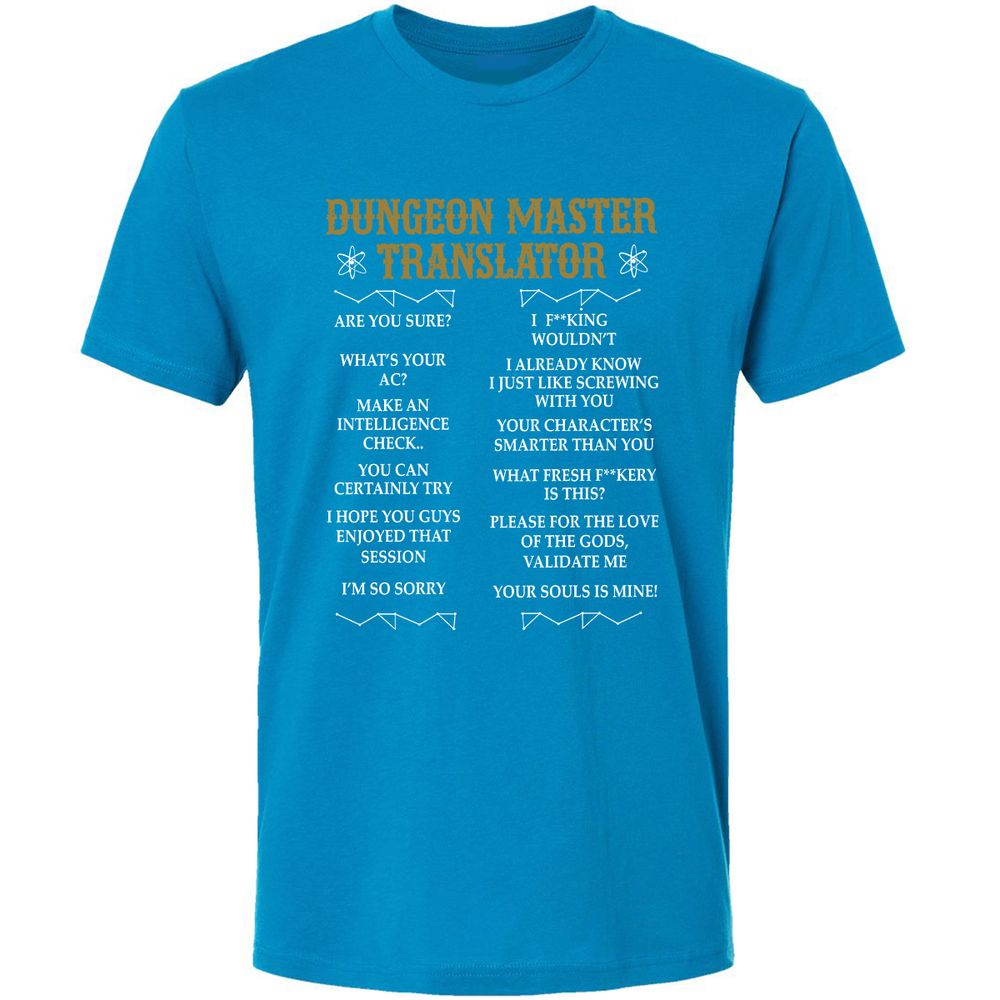 Dungeon Master Translator Premium Unisex T-Shirt - Turquoise - 16